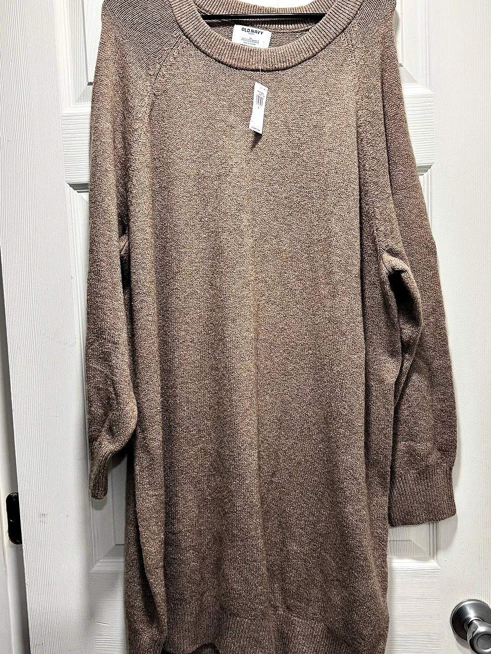 Old Navy SoSoft Crew-Neck Mini Sweater Dress Brown Medium NWT